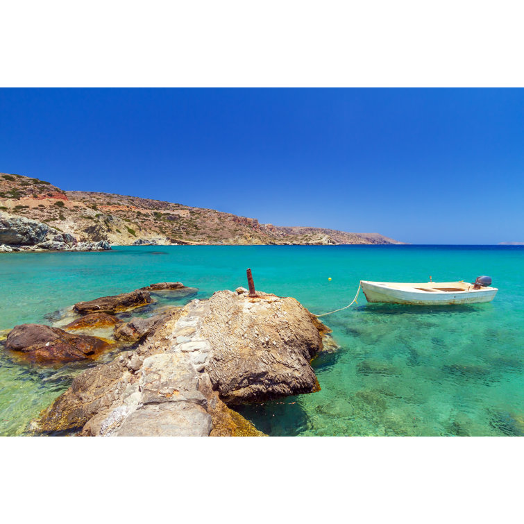 Breakwater Bay Vai Beach On Crete by Wrapped Canvas Photograph